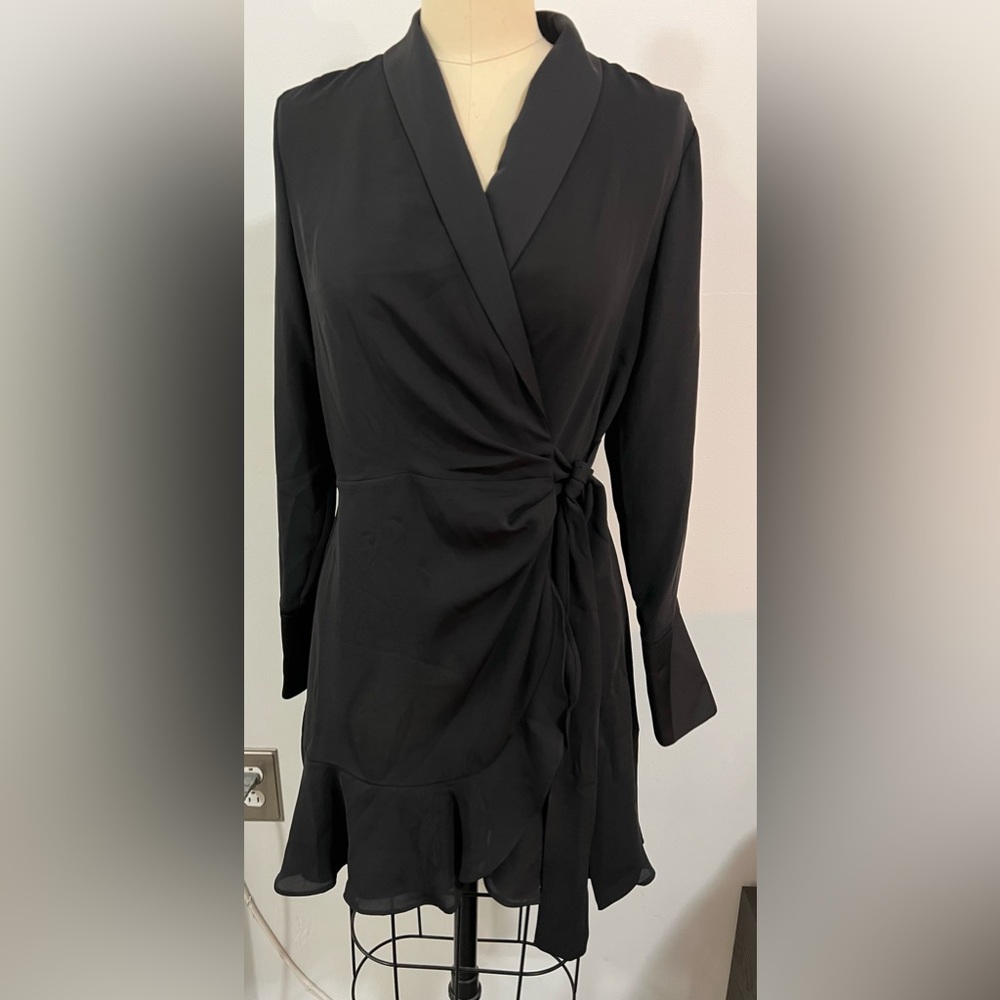 Mango Black Wrap Mini Dress